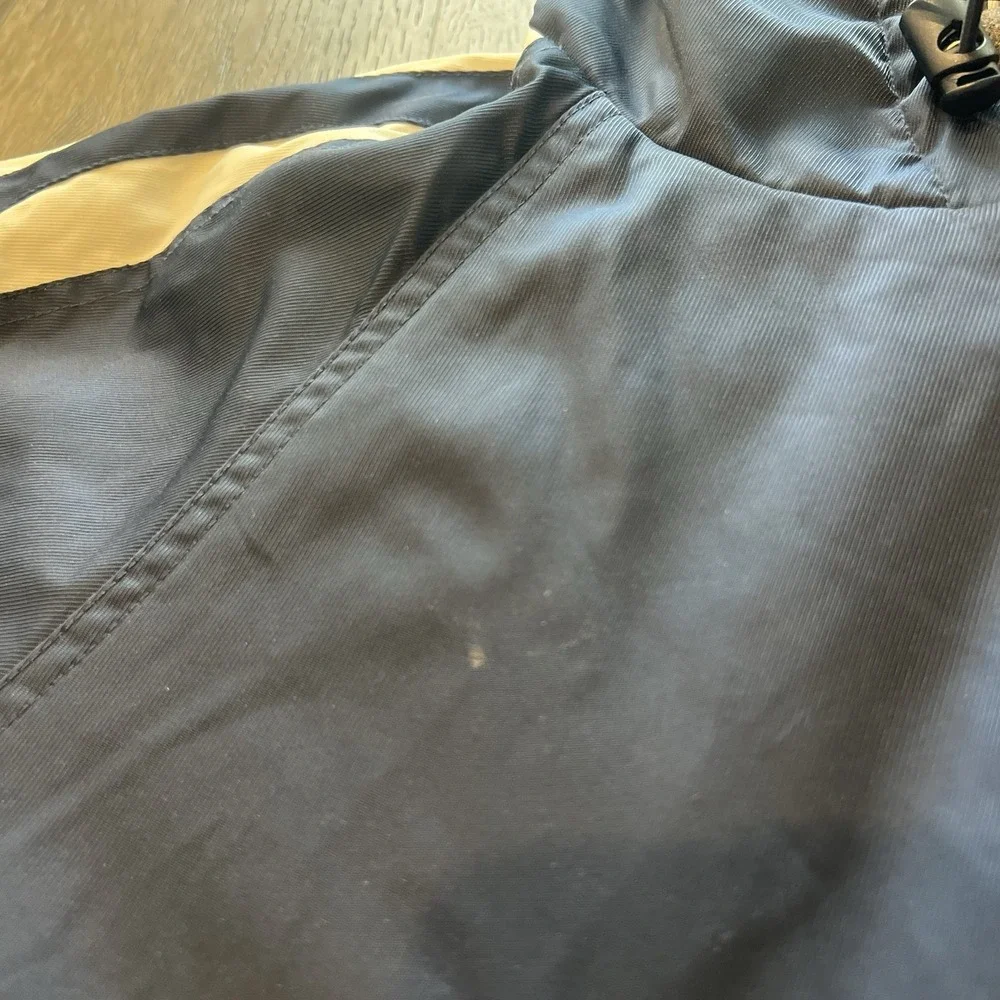 Speedo USA Team Swim Parka Men's Size Large Blue Fleece Lined Hooded Jacket